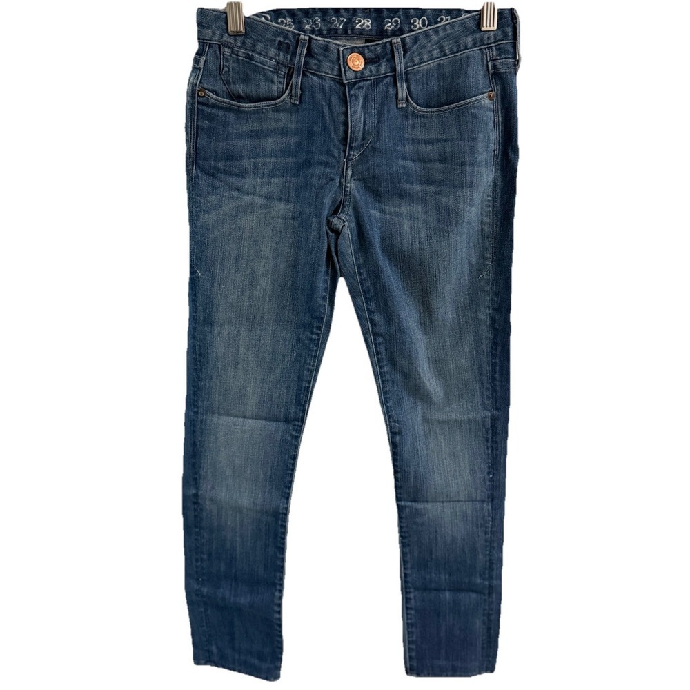 ERNEST SEWN DESIGNER WOMENS JEANS SIZE‎ 24 SKINNY SLIM MEDIUM WASH LOW RISE